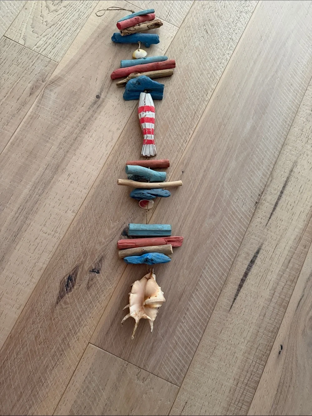 Coastal Driftwood Hanging Wall Decor - Blue, Red, Natural